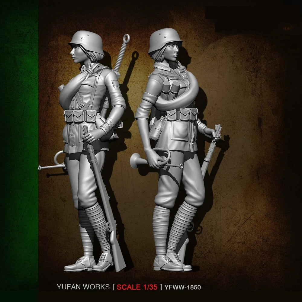 1/35 WWI German Horn Operator, 4 Figures, Resin Model Figure Kit, Unassembled and Unpainted