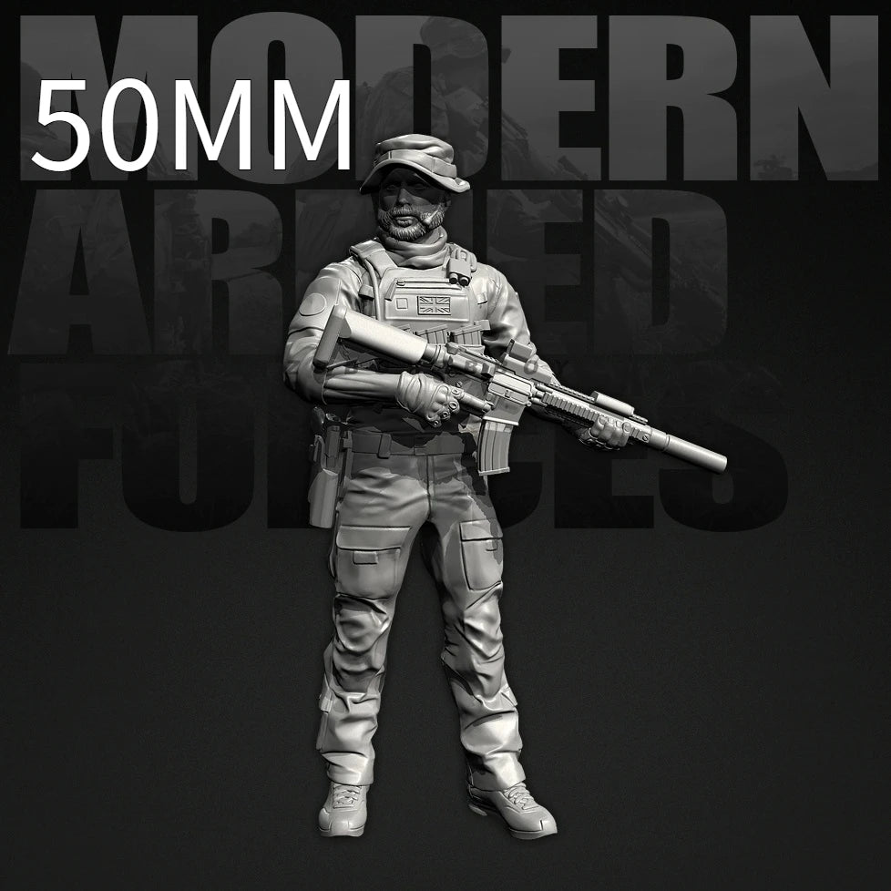 50mm Modern Soldier, Resin Model Figure Kit, Unassembled and Unpainted