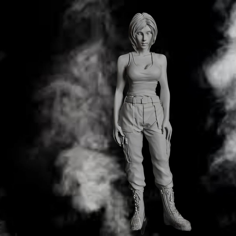 1/20 Modern Female Soldier in Cargo Pants and Tank Top, Resin Model Figure Kit, Unassembled and Unpainted