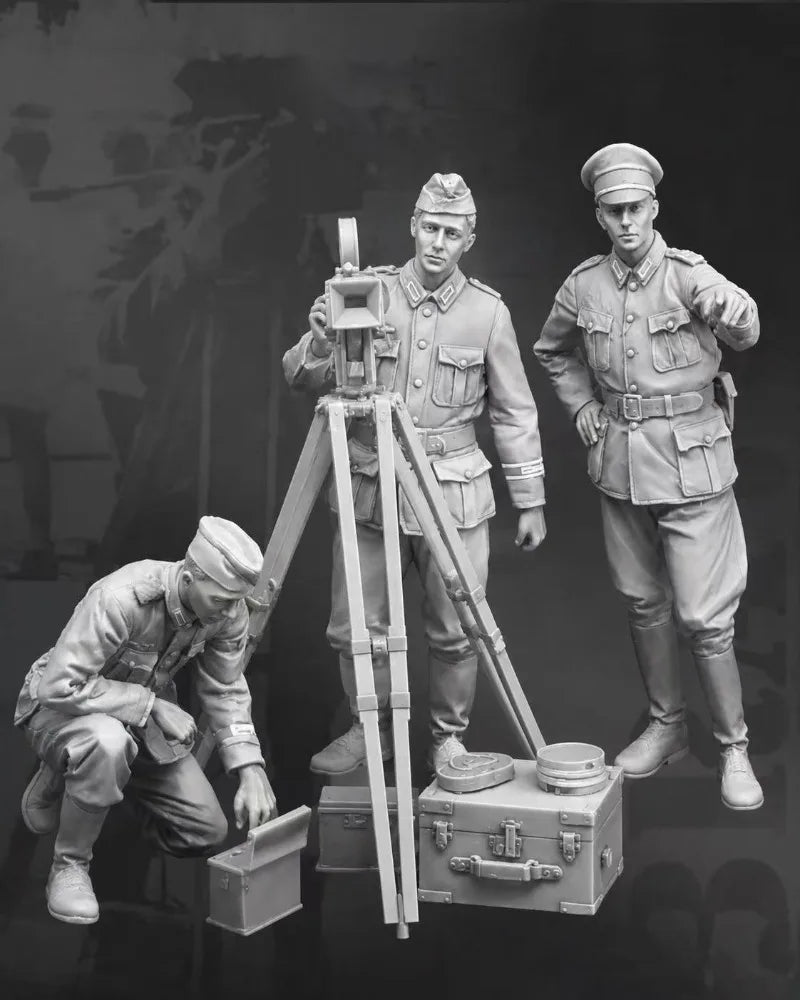 1/35 WWI Surveyors & Engineers, 3 Figures, Resin Model Figure Kit, Unassembled and Unpainted