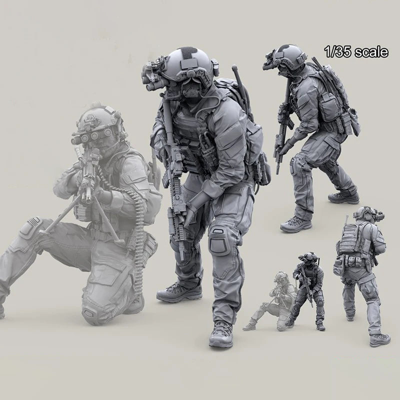 1/35 Modern Tactical Military Operators, 14 Figures, Resin Model Figure Kit, Unassembled and Unpainted