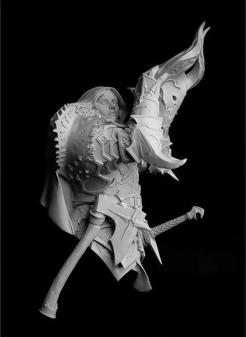 1/10 Paladin Warrior, Resin Model Bust Kit, Fantasy Theme, Unassembled and Unpainted
