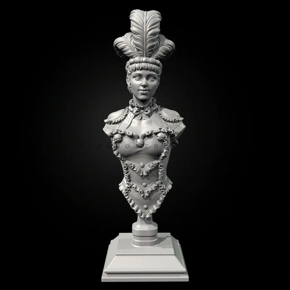 85mm Baroque Female Aristocrat, Resin Model Bust Kit, Historical Theme, Unassembled and Unpainted