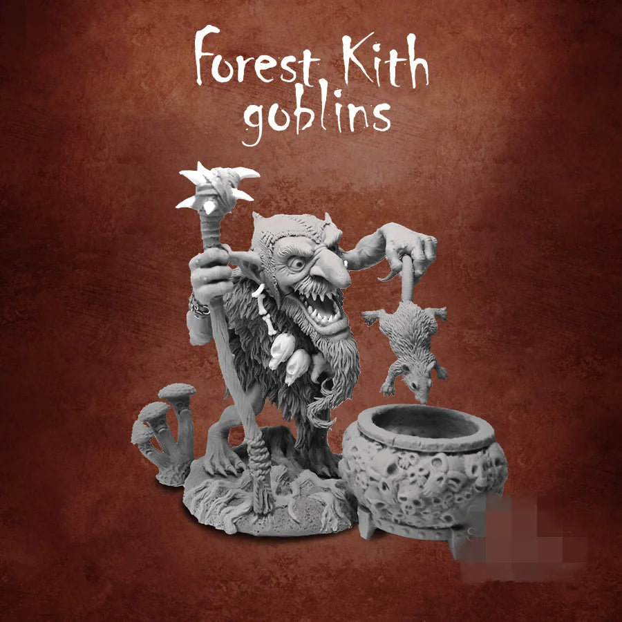 54mm Forest Goblins, 3 Figures, Resin Model Figure Kit, Fantasy Theme, Unassembled and Unpainted
