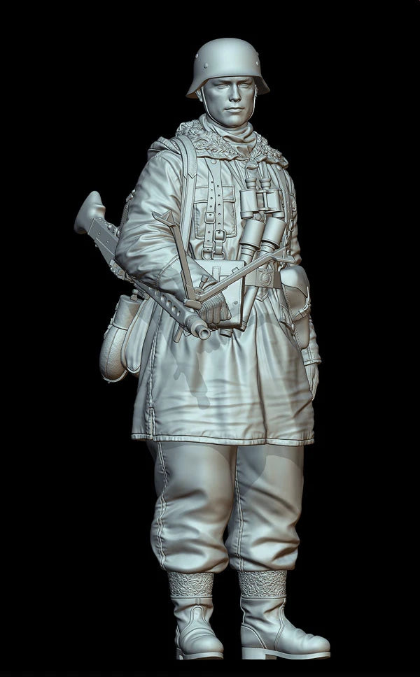 1/16 WWII German Infantryman with MP40, Resin Model Figure Kit, Unassembled and Unpainted
