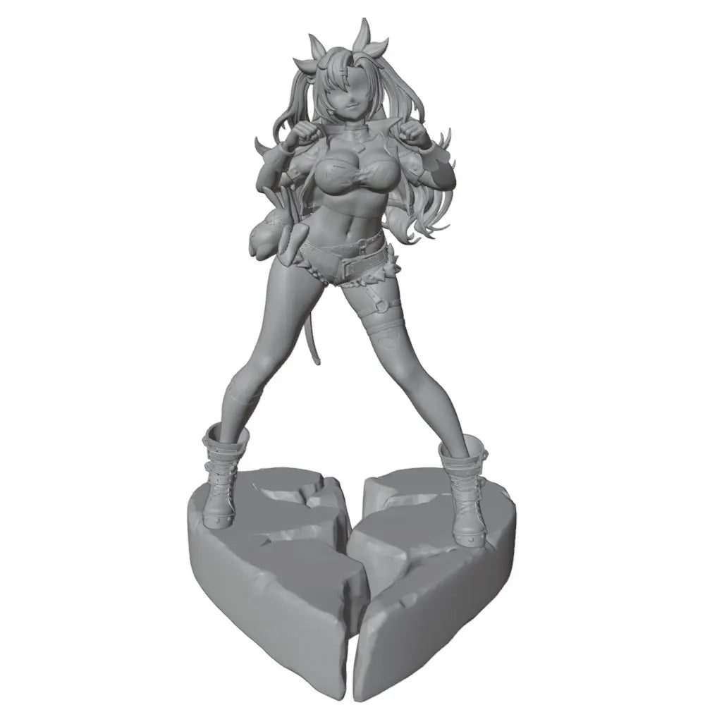 1/24 Spike-Horned Anime Demon Warrior, Resin Model Figure Kit, Anime Theme, Unassembled and Unpainted