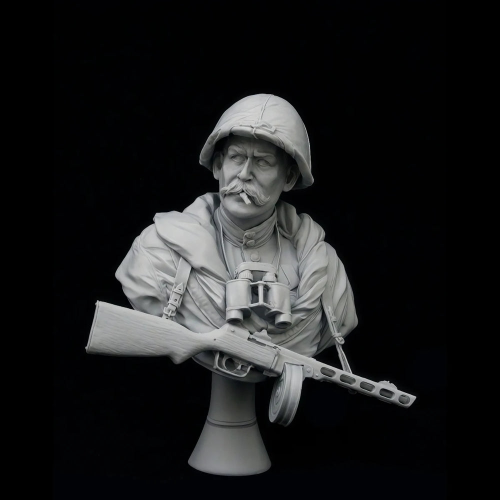 1/10 Cold War Soviet Scout, 2 Figures, Resin Model Bust Kit, Unassembled and Unpainted