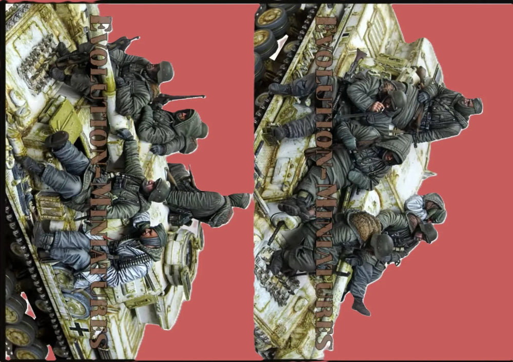 1/35 WWI British Infantry Defending Trench, 6 Figures, Resin Model Figure Kit, Unassembled and Unpainted