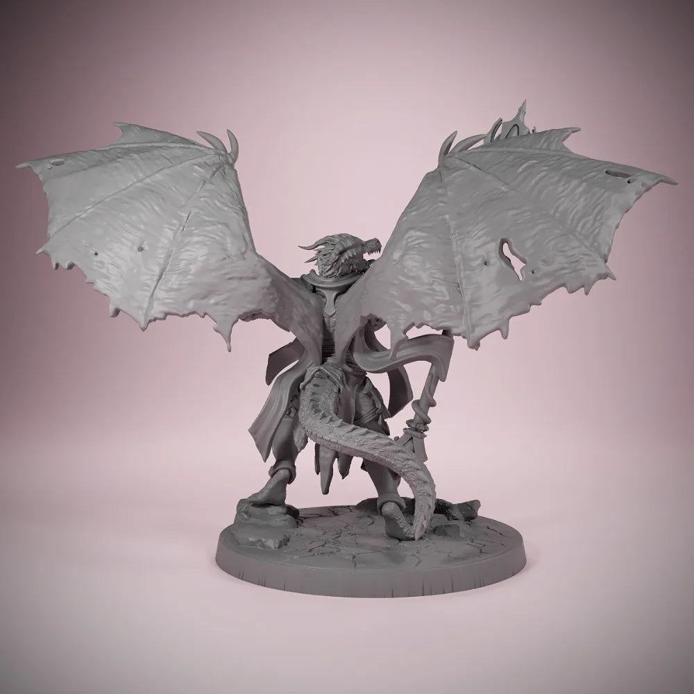 71mm Dragon Rider, Resin Model Figure Kit, Fantasy Theme, Unassembled and Unpainted