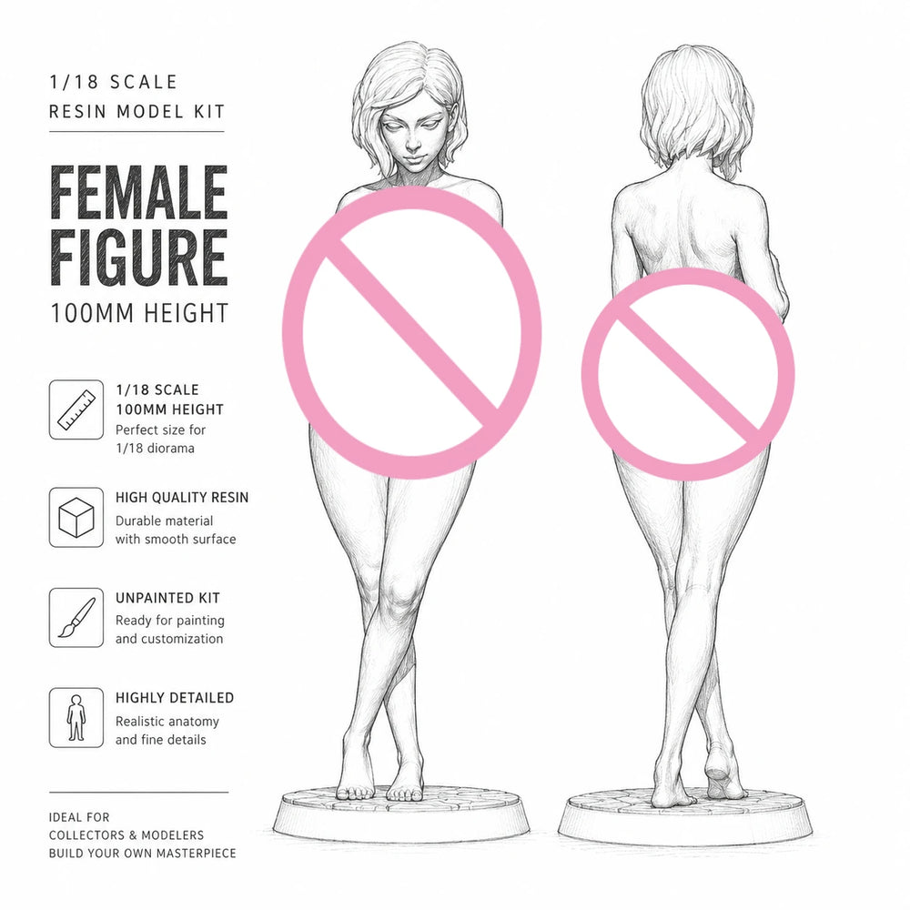 1/18 Female Character, Resin Model Figure Kit, Anime Theme, Unassembled and Unpainted