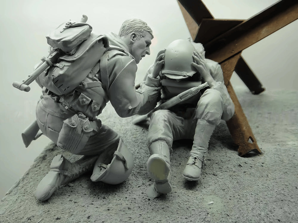 1/16 Modern US Soldier, 2 Figures, Resin Model Figure Kit, Unassembled and Unpainted