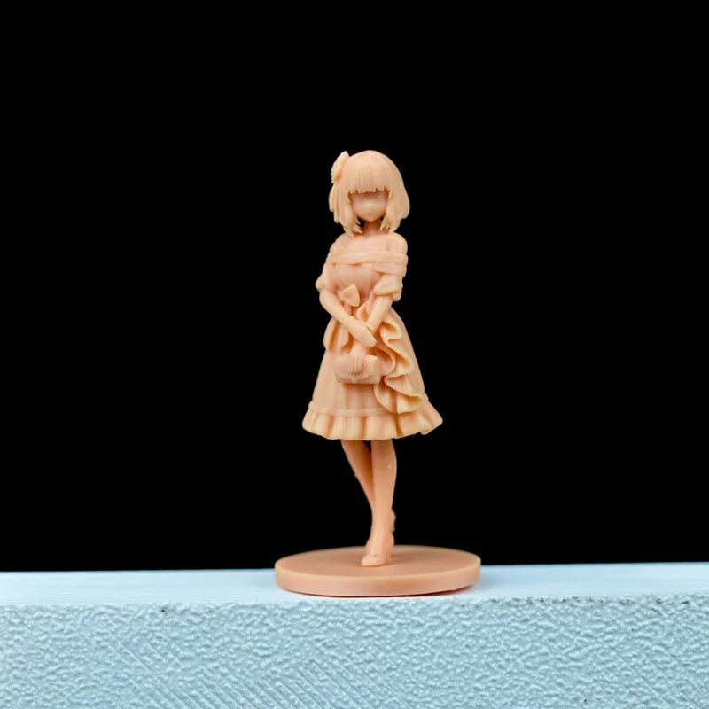 1/32 Girl in Casual Dress, Resin Model Figure Kit, Anime Theme, Unassembled and Unpainted
