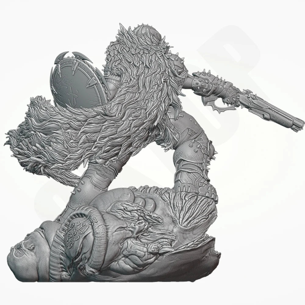 1/24 Demonic Winged Warrior, Resin Model Figure Kit, Fantasy Theme, Unassembled and Unpainted