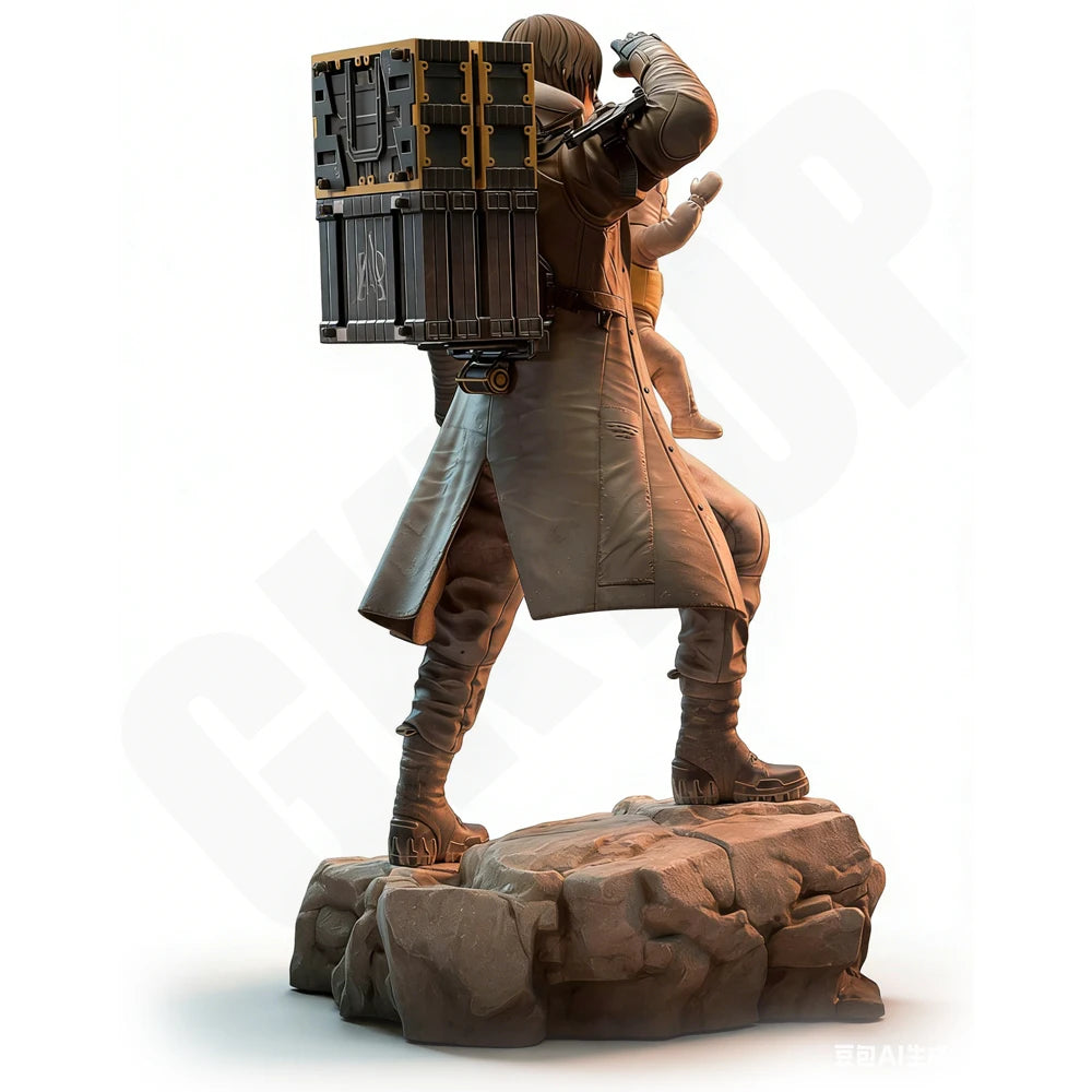 1/24 Modern Post-Apocalyptic Survivor & Child, 2 Figures, Resin Model Figure Kit, Unassembled and Unpainted