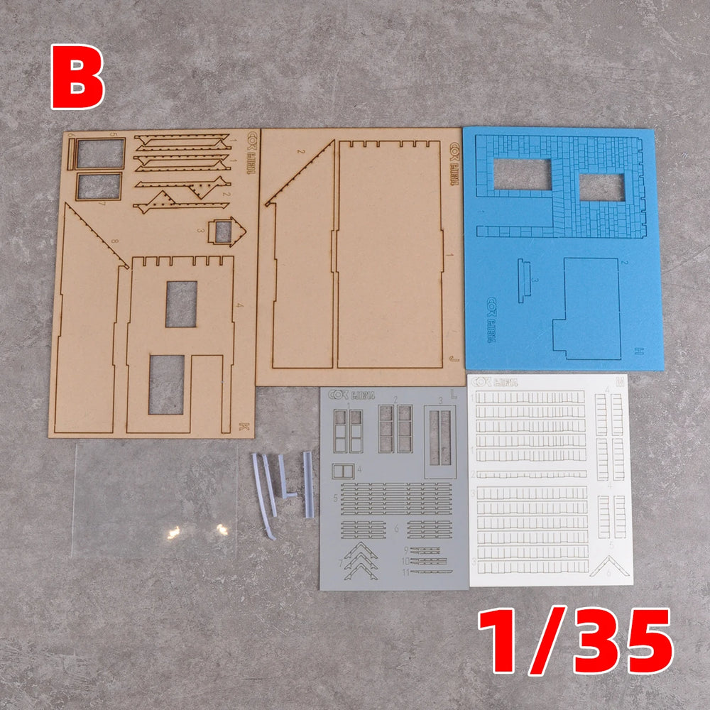 1/35 European Residential & Shop Buildings, Resin Model Diorama Kit, Historical Theme, Unassembled and Unpainted