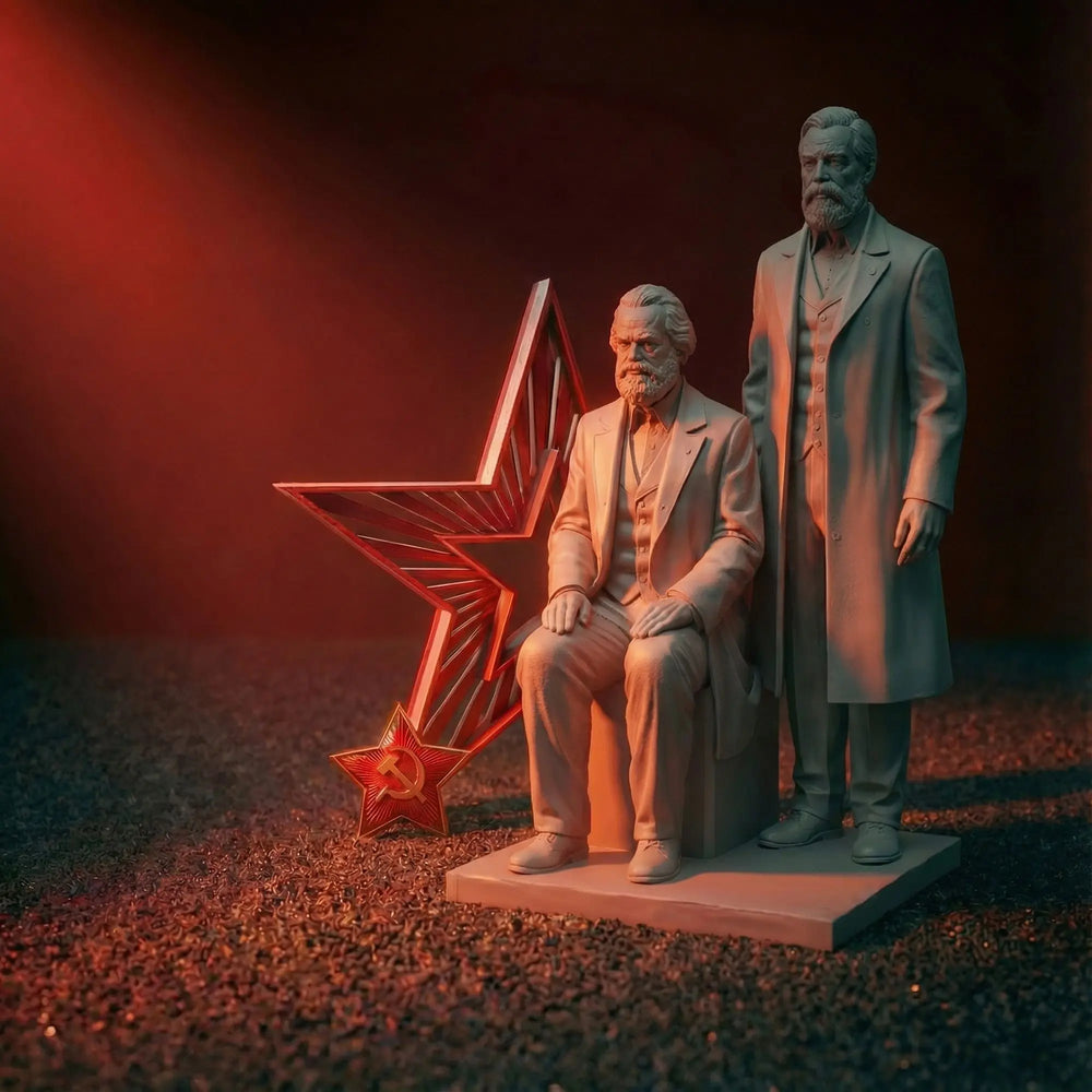 160mm 19th Century Marx & Engels, 2 Figures, Resin Model Figure Kit, Historical Theme, Unassembled and Unpainted