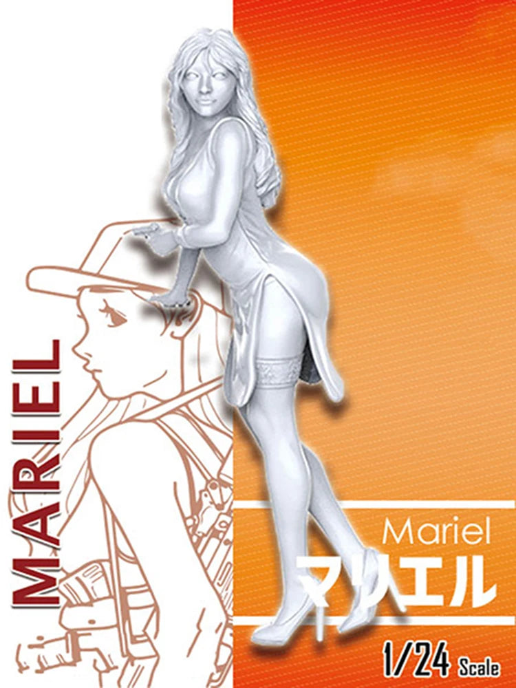 1/24 Stylized Female Character, Resin Model Figure Kit, Anime Theme, Unassembled and Unpainted