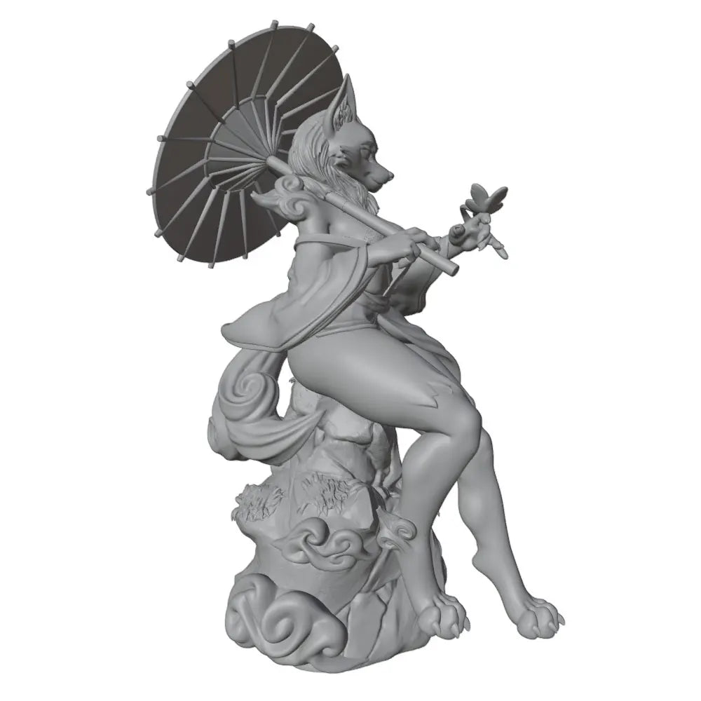 1/24 Female Character with Parasol, Resin Model Figure Kit, Anime Theme, Unassembled and Unpainted