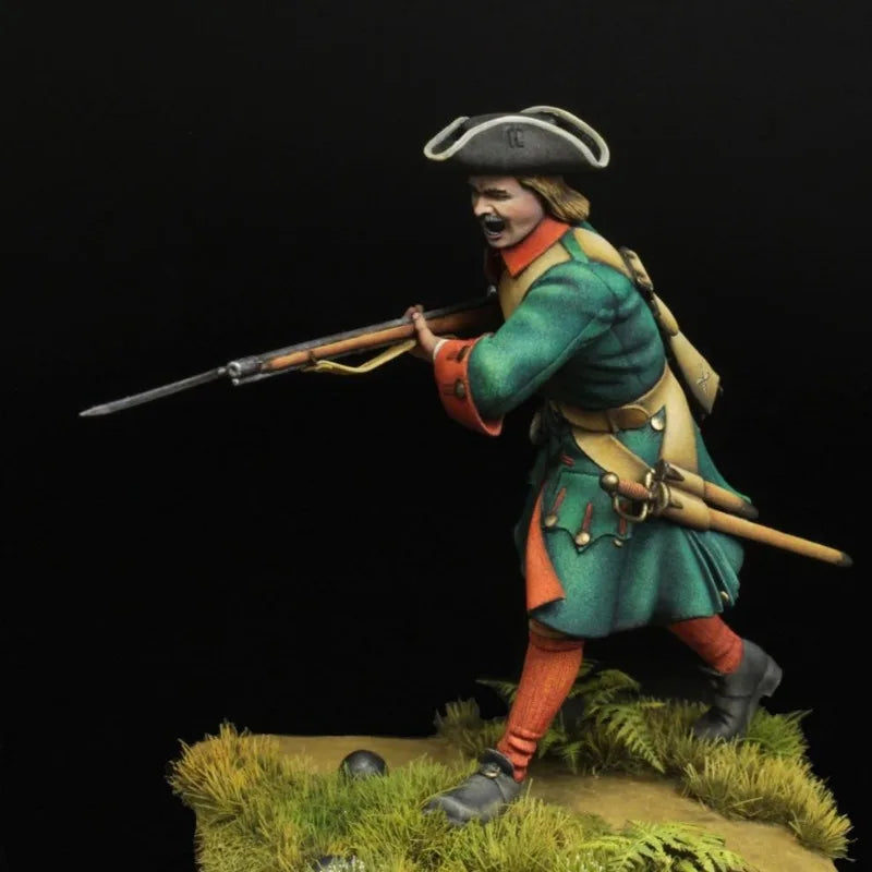 1/24 Napoleonic Russian Musketeer, Resin Model Figure Kit, Unassembled and Unpainted