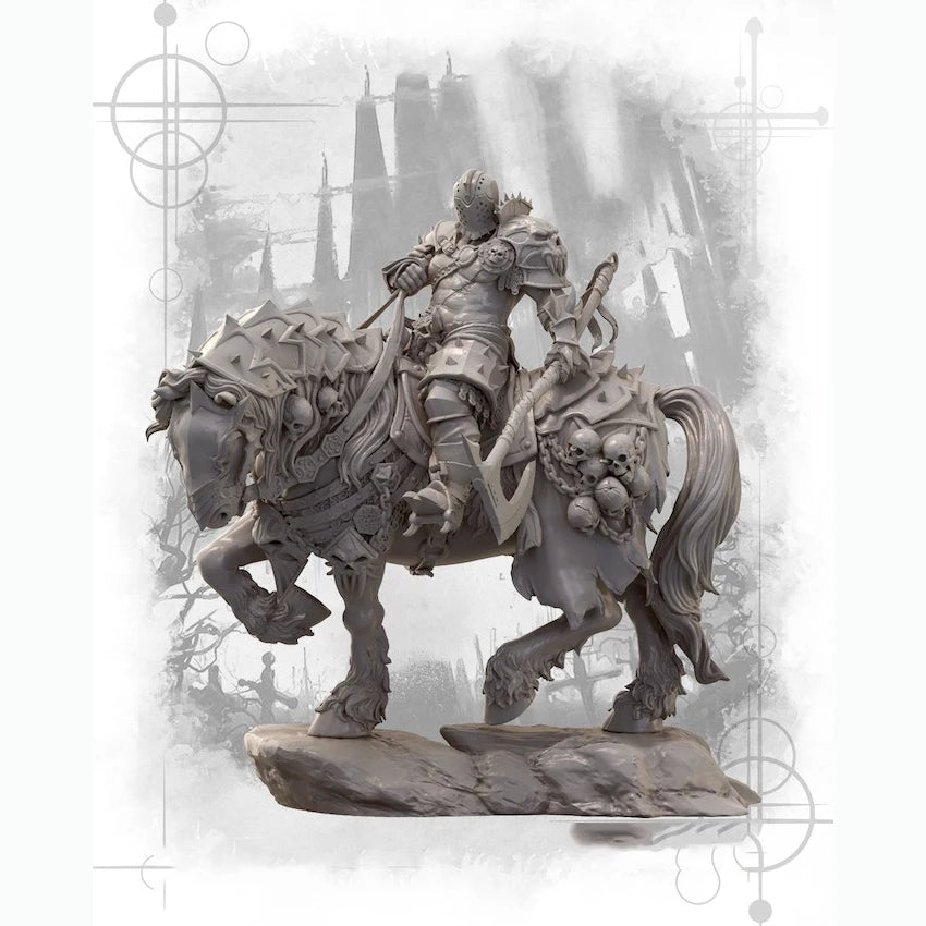 1/24 Medieval Ornate Knight on Armored Dragon, Resin Model Figure Kit, Unassembled and Unpainted