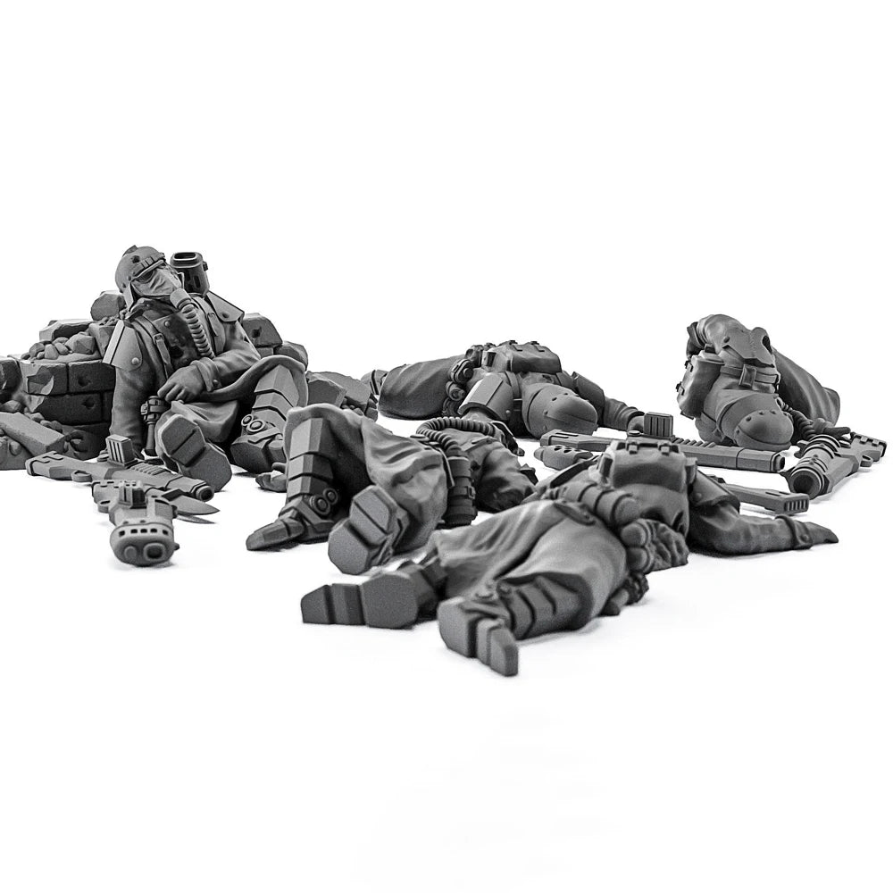 1/35 Modern Power-Armored Sci-Fi Marines in Combat, 5 Figures, Resin Model Figure Kit, Unassembled and Unpainted