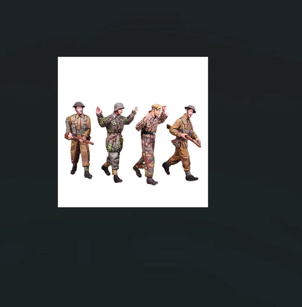 Modern Soldiers in Camouflage, 4 Figures, Resin Model Figure Kit, Unassembled and Unpainted