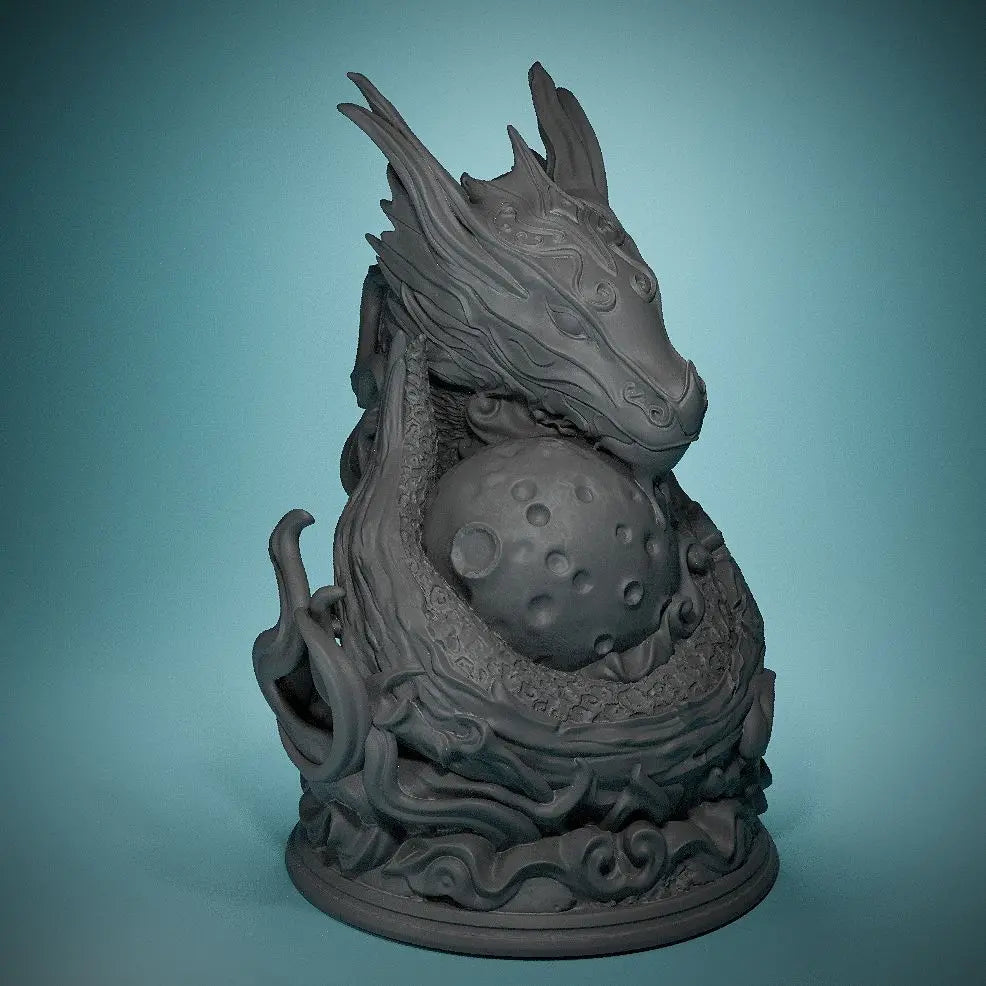 80mm Dragon Loong, Resin Model Bust Kit, Fantasy Theme, Unassembled and Unpainted