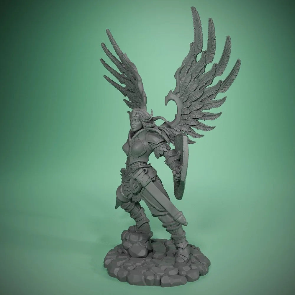57mm Winged Female Warrior, Resin Model Figure Kit, Fantasy Theme, Unassembled and Unpainted