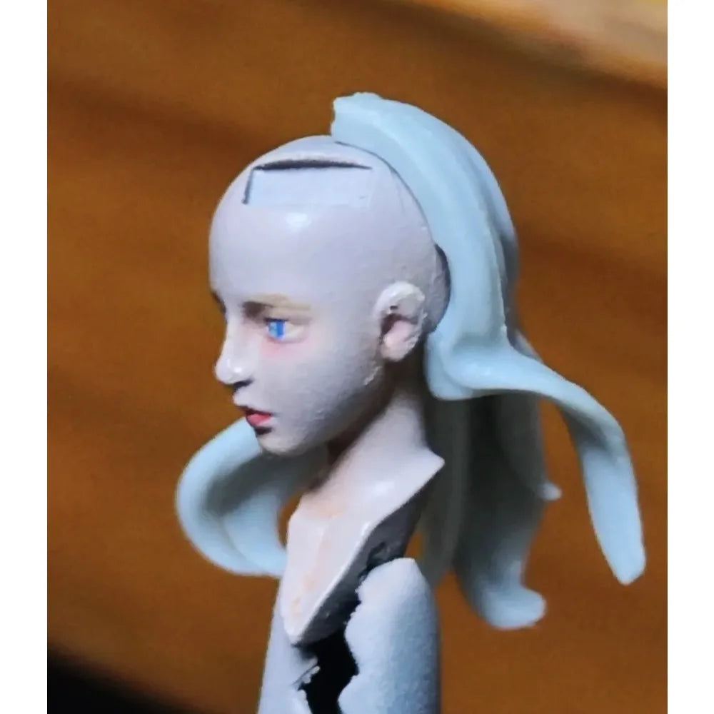 1/35 Girl with Wind-Blown Hair, Resin Model Figure Kit, Anime Theme, Unassembled and Unpainted
