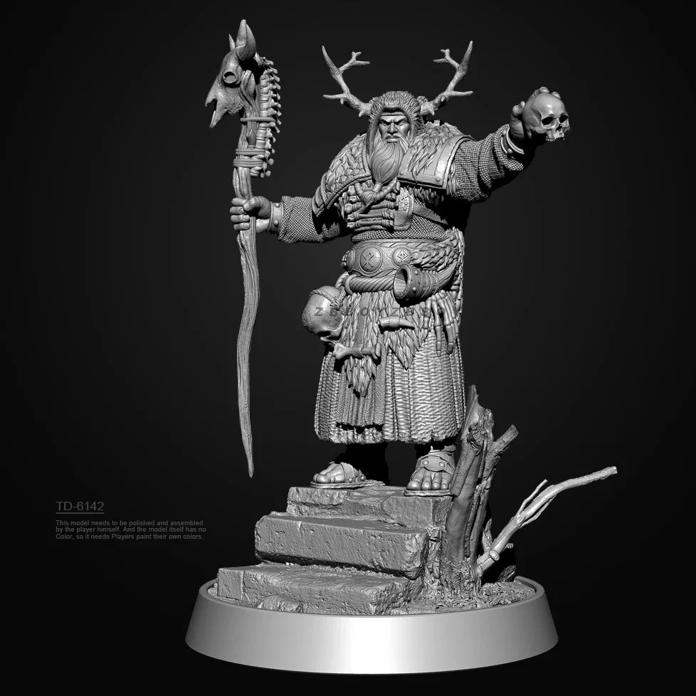 50mm Chaos Barbarian Warrior, Resin Model Figure Kit, Fantasy Theme, Unassembled and Unpainted