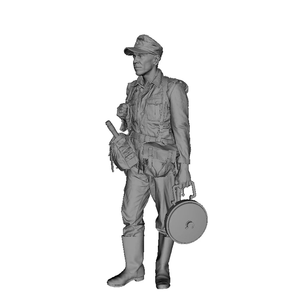 1/35 WWII Soldier Standing, Resin Model Figure Kit, Unassembled and Unpainted
