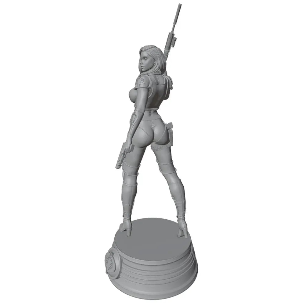 75mm Female Sci-Fi Soldier in Beret with Plasma Rifle, Resin Model Figure Kit, Fantasy Theme, Unassembled and Unpainted