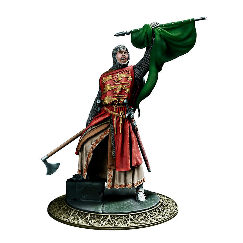 1/24 Medieval Female Knight with Axe and Flowing Cloak, Resin Model Figure Kit, Unassembled and Unpainted
