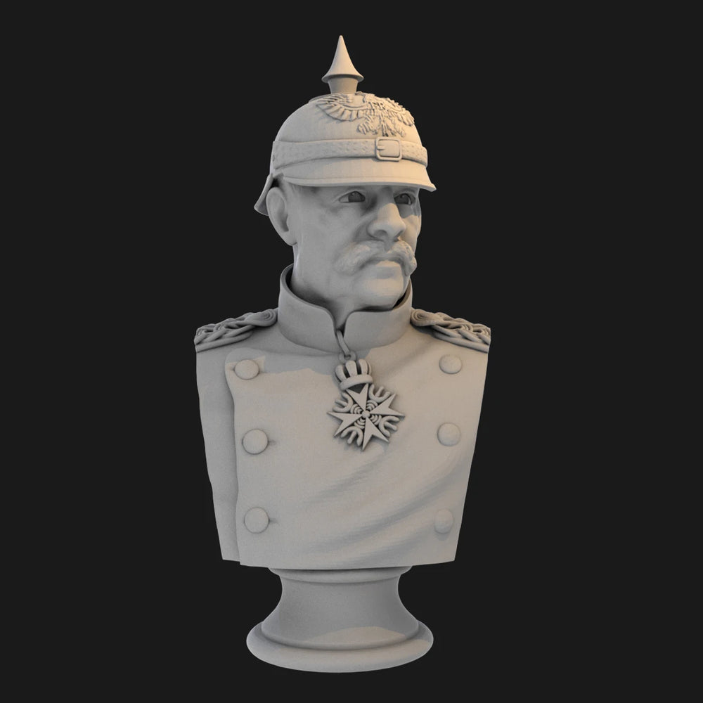 1/10 Prussian General, Resin Model Bust Kit, Military Theme, Unassembled and Unpainted
