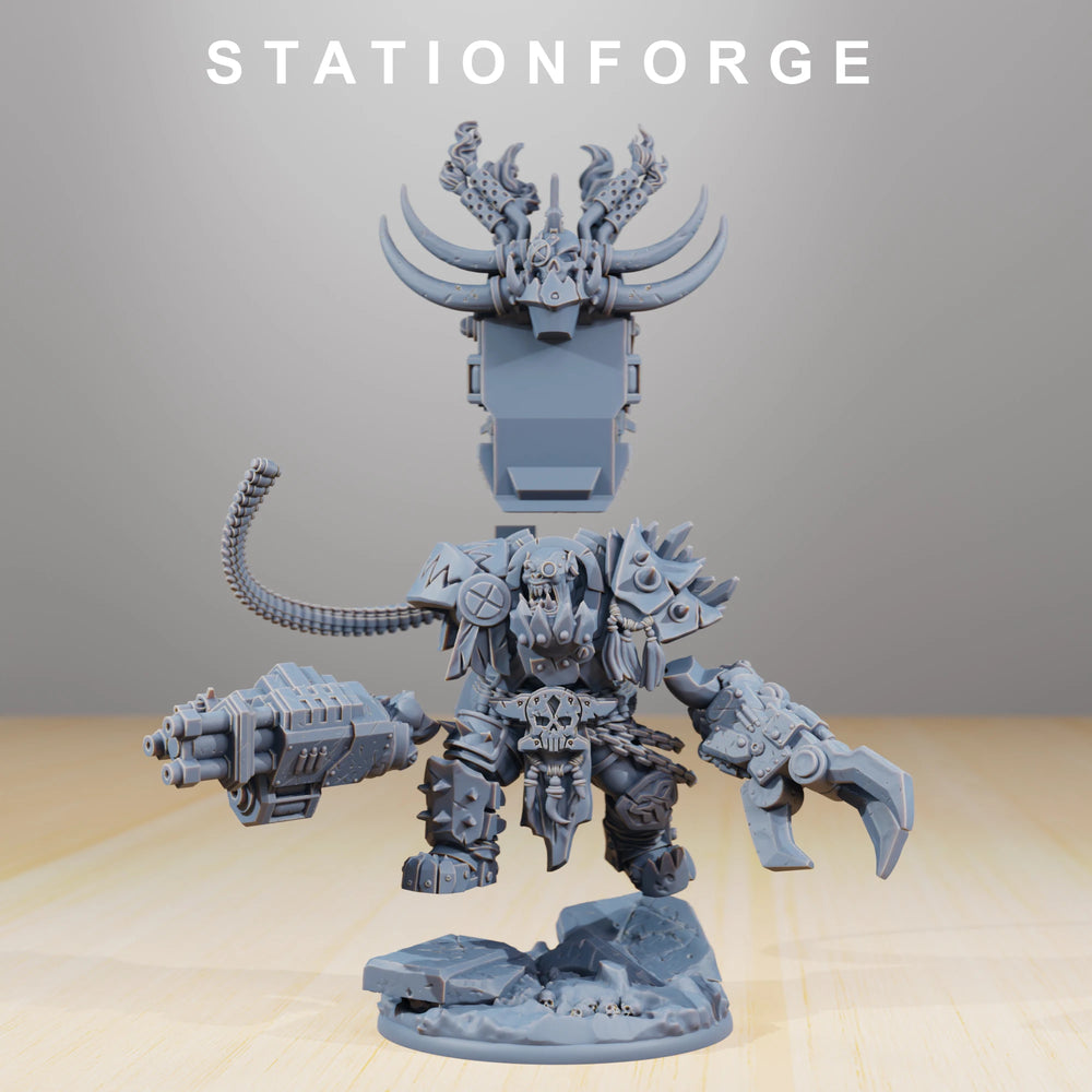 Ork War Boss, Resin Model Figure Kit, Fantasy Theme, Unassembled and Unpainted
