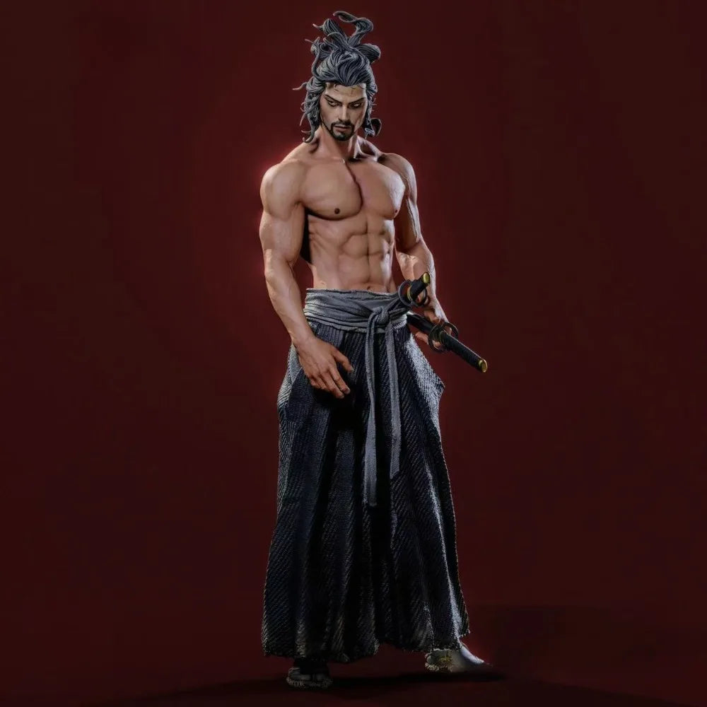 75mm Medieval Miyamoto Musashi Samurai, Resin Model Figure Kit, Unassembled and Unpainted