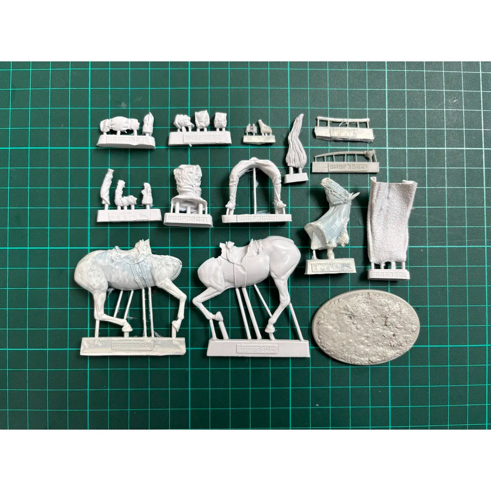 1/35 WWI Cavalry Soldier on Horseback, 2 Figures, Resin Model Figure Kit, Unassembled and Unpainted