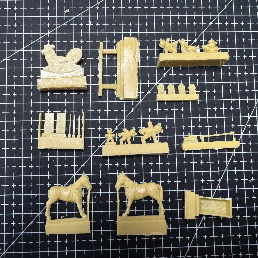 1/35 Amusement Park Settlement, 6 Figures, Resin Model Diorama Kit, Historical Theme, Unassembled and Unpainted