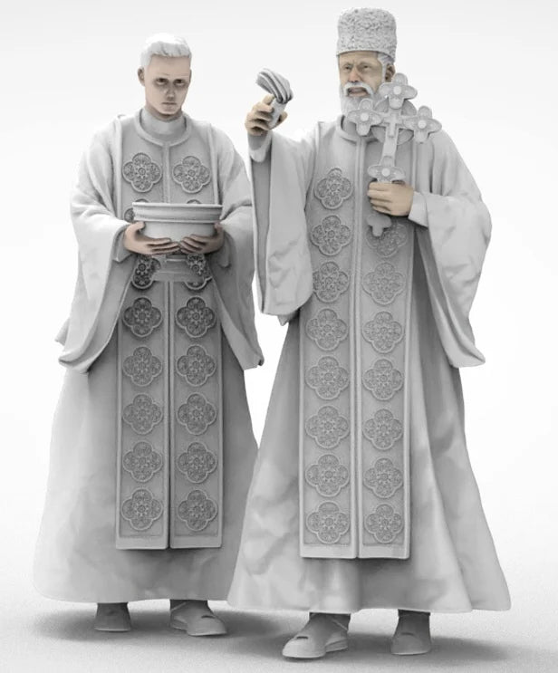 1/35 Ceremonial, 2 Figures, Resin Model Figure Kit, Fantasy Theme, Unassembled and Unpainted