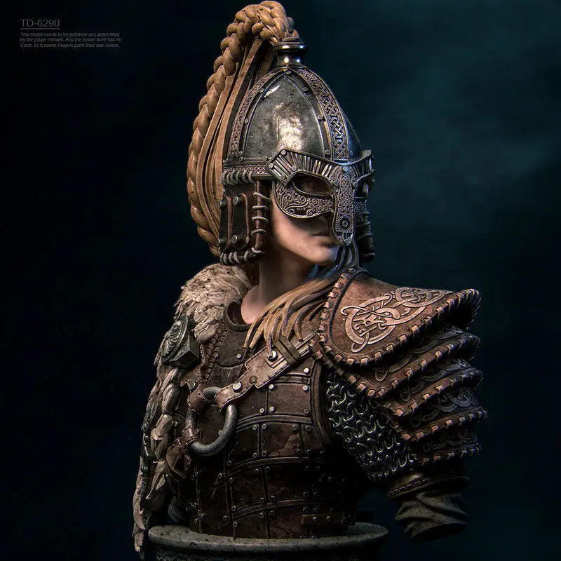 70mm Medieval Mongolian General, Resin Model Bust Kit, Unassembled and Unpainted