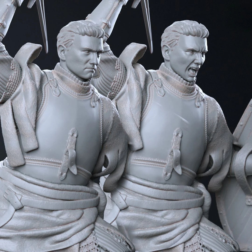 1/9 Bearded Barbarian Warrior with Axe and Shield, Resin Model Figure Kit, Fantasy Theme, Unassembled and Unpainted