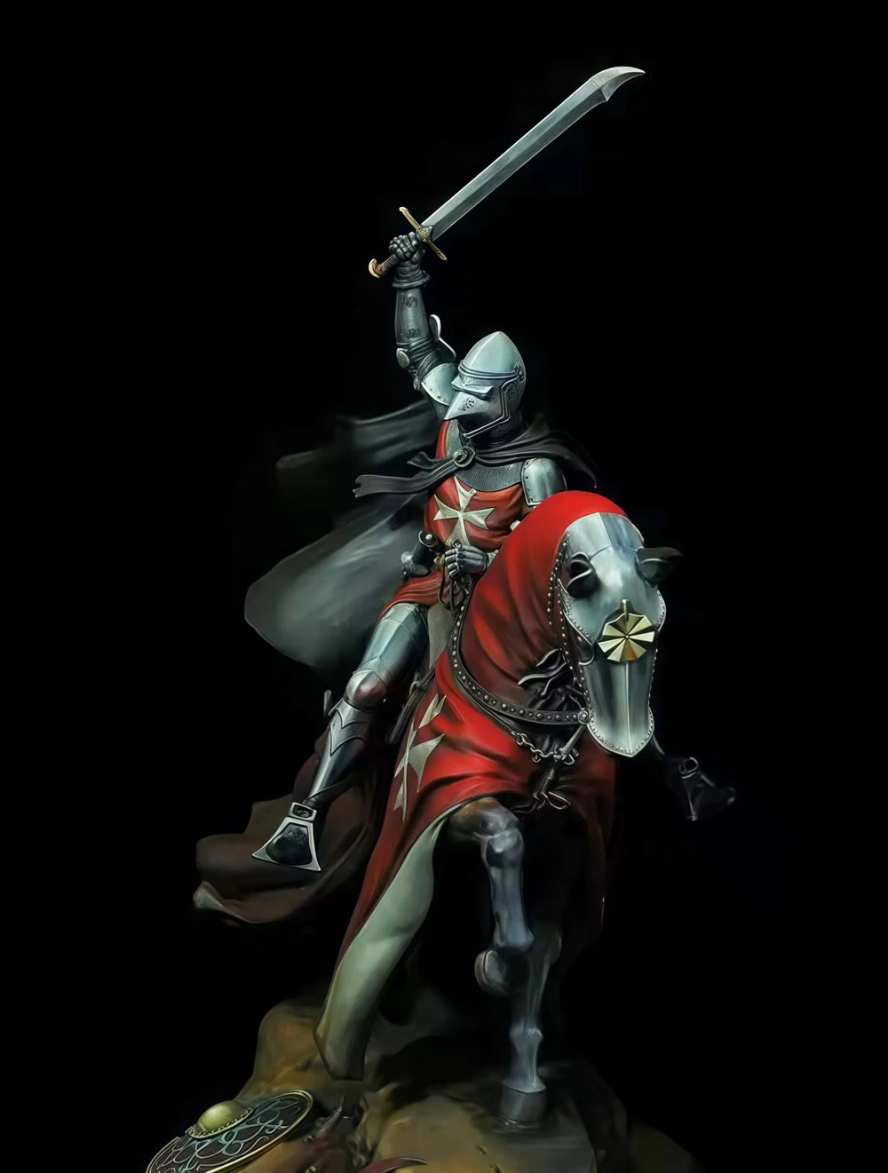 1/24 Medieval Knight on Horseback, Resin Model Figure Kit, Unassembled and Unpainted
