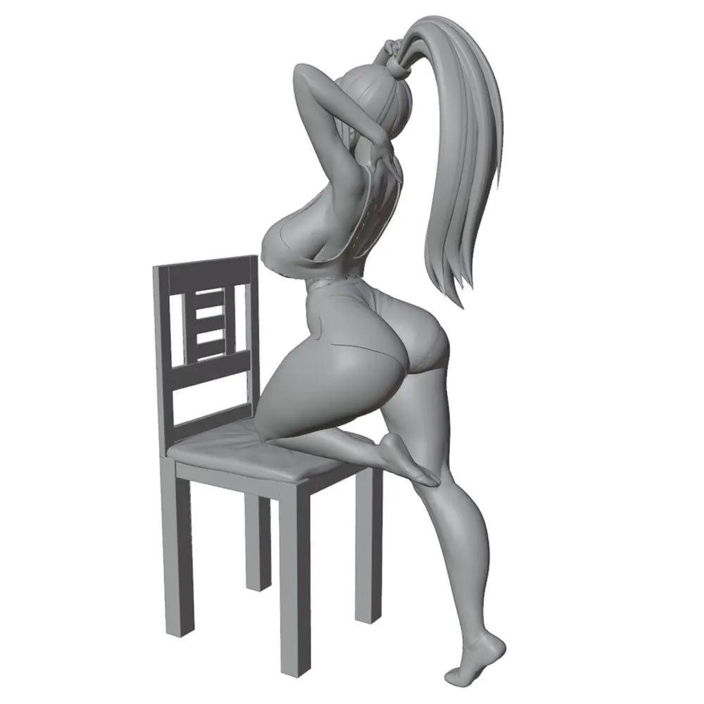 75mm Long-Haired Woman, Resin Model Figure Kit, Unassembled and Unpainted