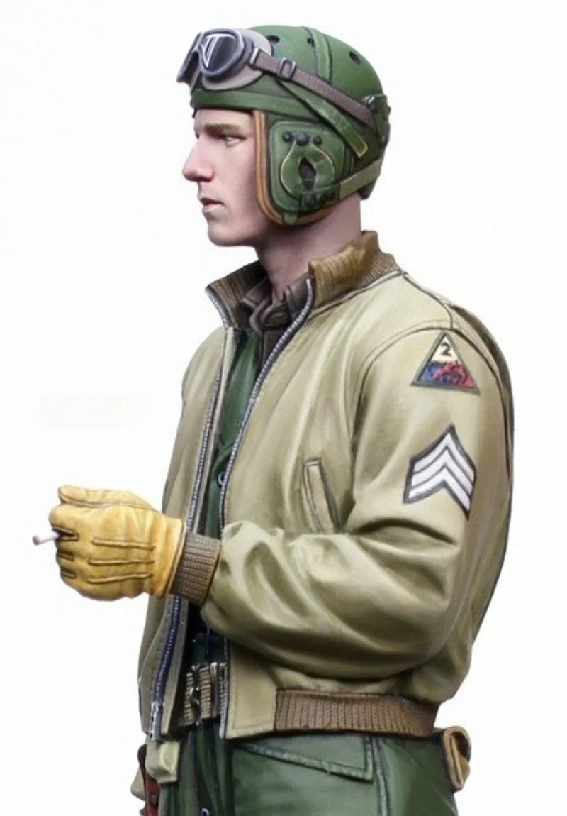 1/16 WWII Allied US Army 2AD Pilot, Resin Model Figure Kit, Unassembled and Unpainted