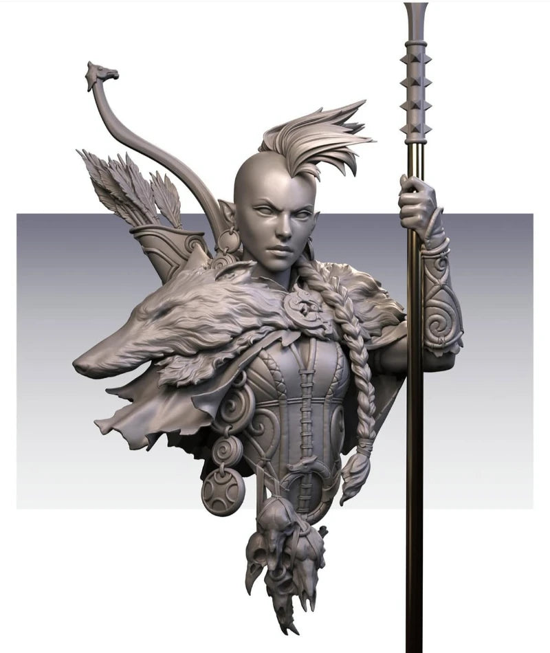 1/10 Ancient Norse Goddess of Winter, Resin Model Bust Kit, Unassembled and Unpainted