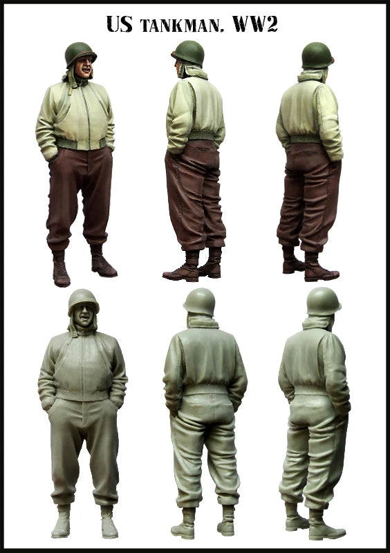 1/35 WWII US Army Tankman, Resin Model Figure Kit, Unassembled and Unpainted