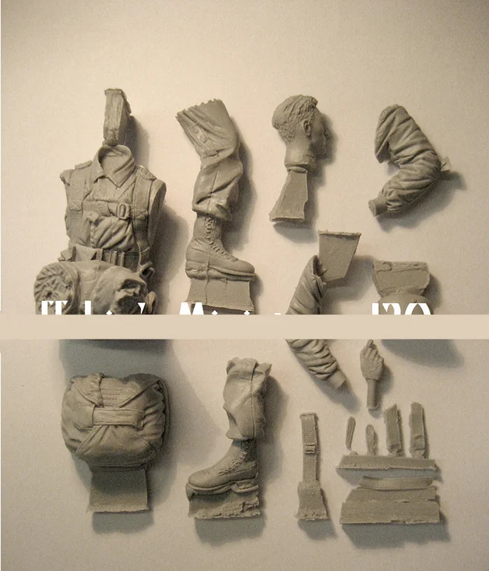 1/16 WWI British Infantry Exchanging Ammunition, 2 Figures, Resin Model Figure Kit, Unassembled and Unpainted