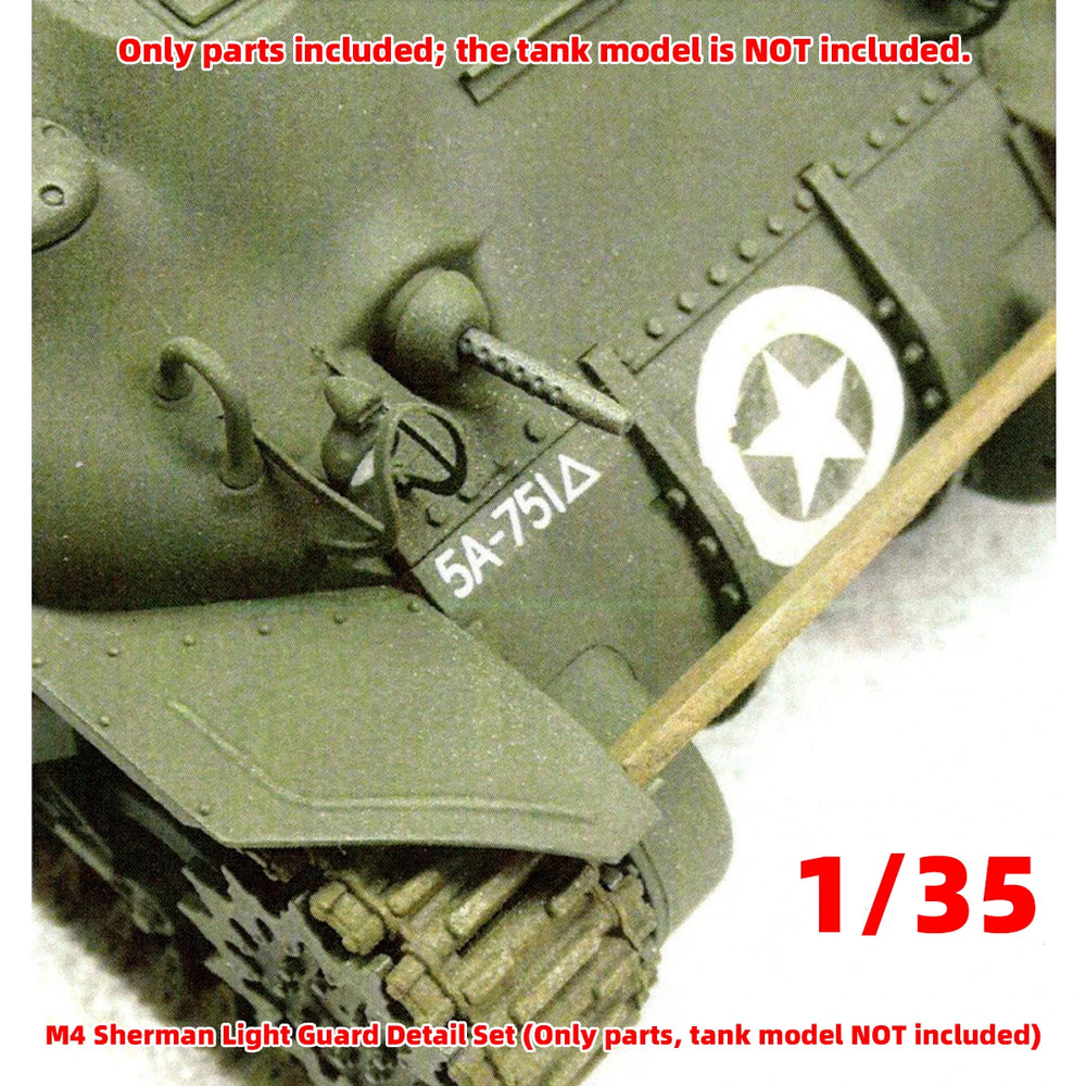 1/35 WWII M4 Sherman Tank Upgrade Parts, Resin Model Accessory Kit, Unpainted