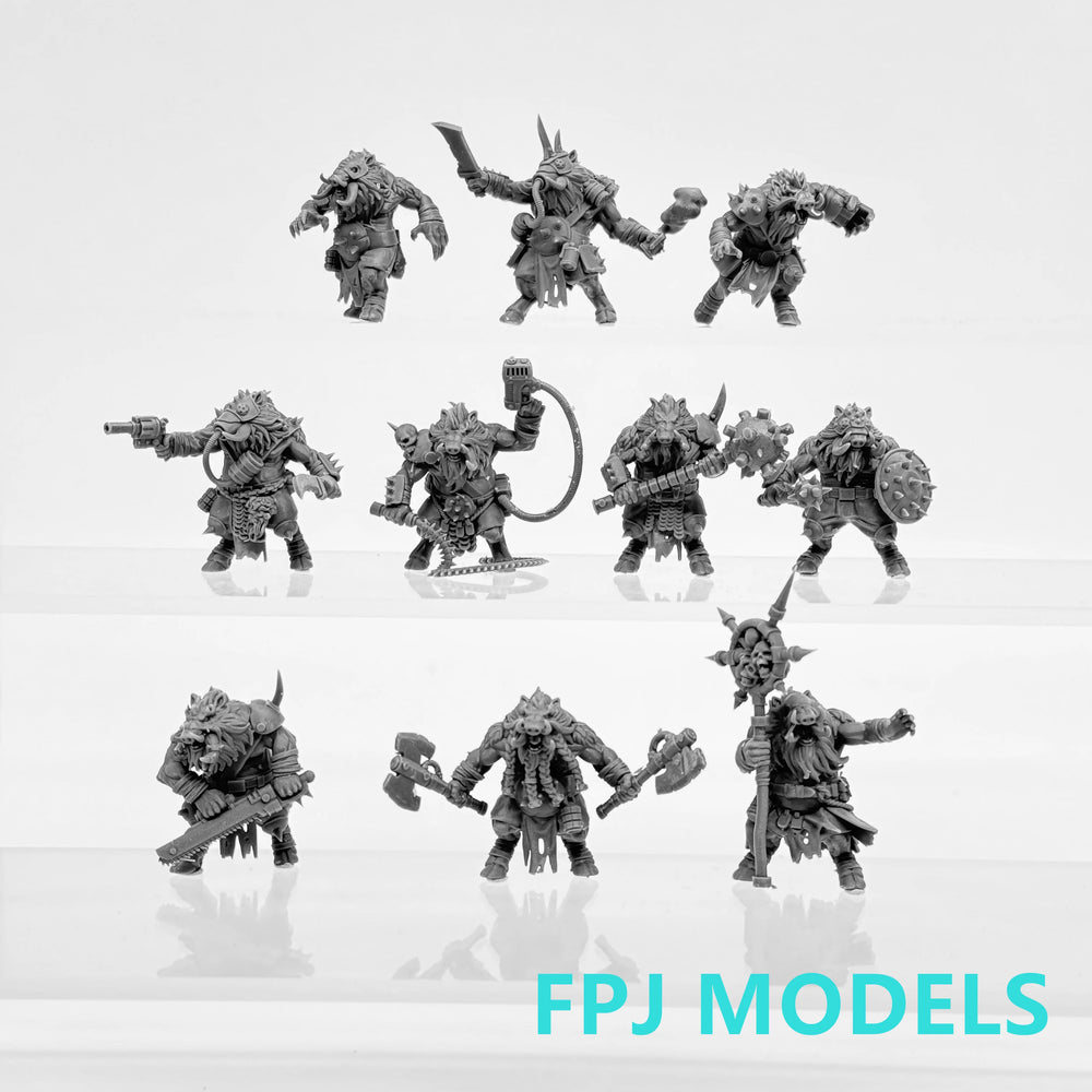 Corrupted Beasts, 10 Figures, Resin Model Figure Kit, Fantasy Theme, Unassembled and Unpainted