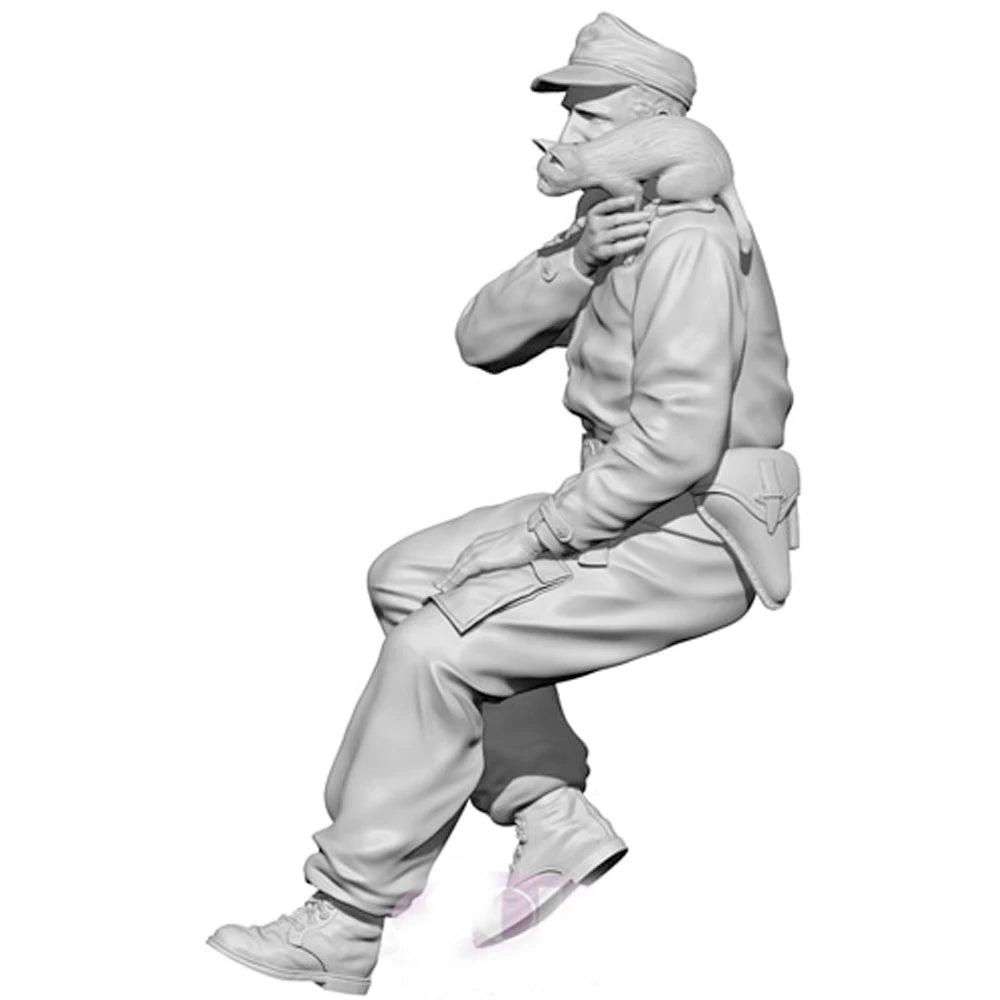 1/16 WWII Tank Crew Soldier, Resin Model Figure Kit, Unassembled and Unpainted